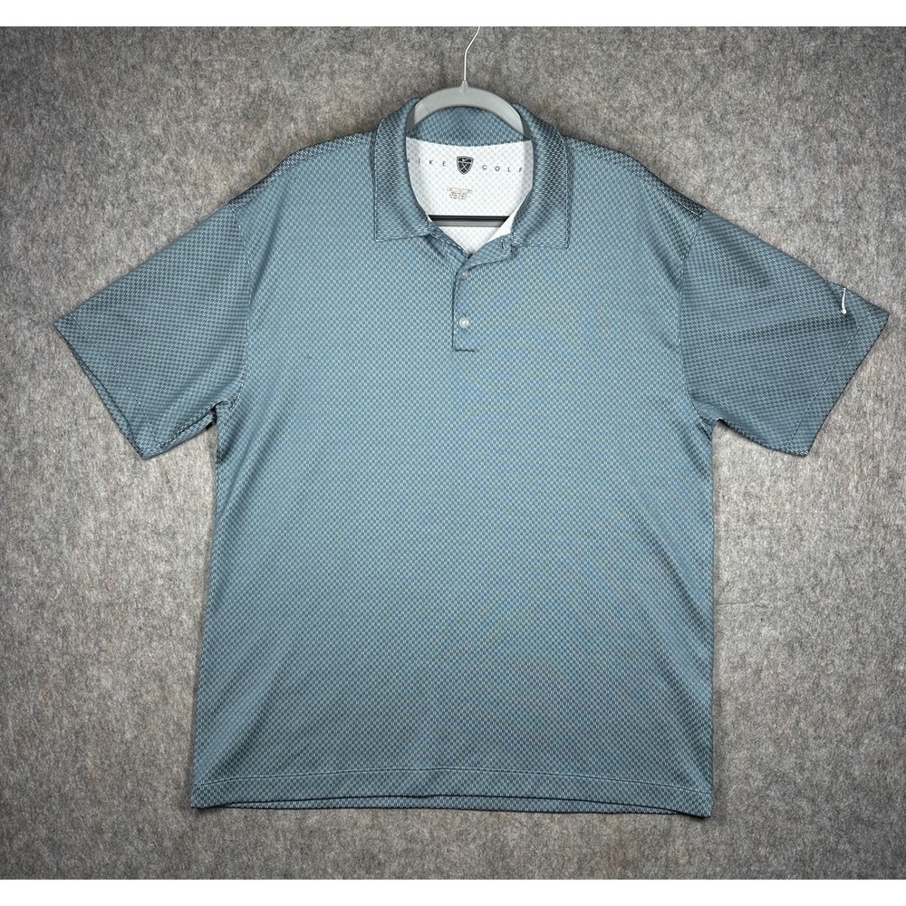 Nike Golf Dri Fit Polo Shirt Mens XL Teal Blue Athletic Performance‎